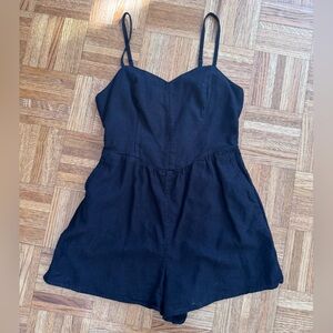 Old Navy Black Linen Romper